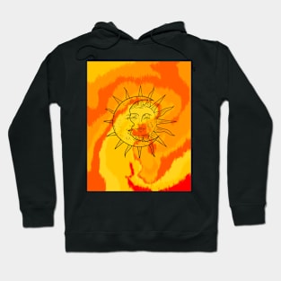 Bohemian moon and sun print Hoodie